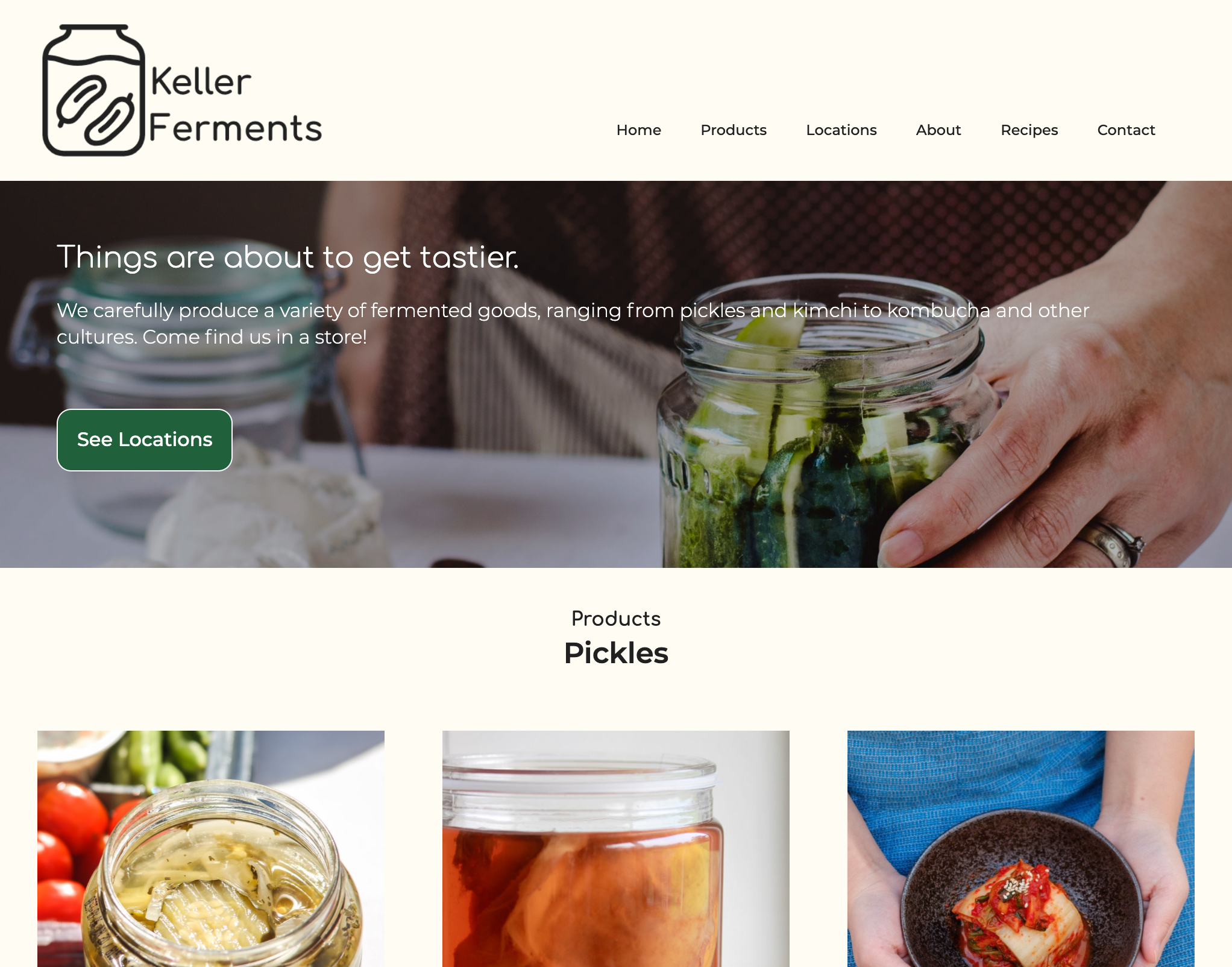 Screenshot of the Products page on desktop